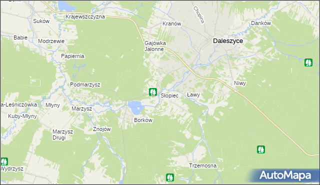 mapa Słopiec, Słopiec na mapie Targeo