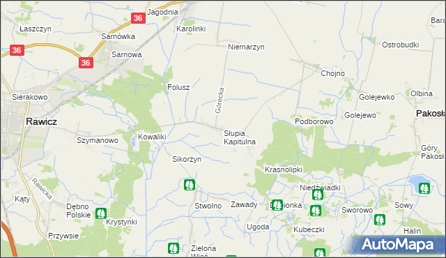 mapa Słupia Kapitulna, Słupia Kapitulna na mapie Targeo