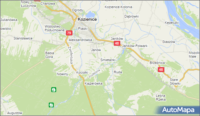 mapa Śmietanki, Śmietanki na mapie Targeo