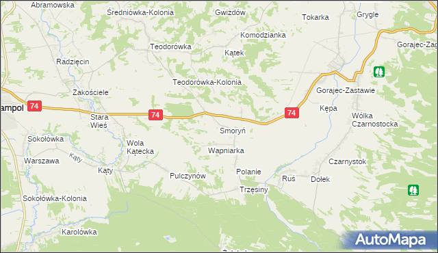 mapa Smoryń, Smoryń na mapie Targeo