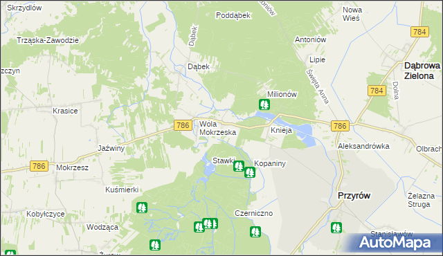 mapa Smyków gmina Przyrów, Smyków gmina Przyrów na mapie Targeo