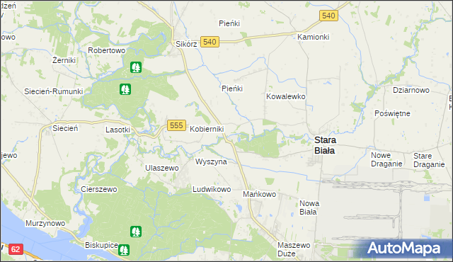 mapa Srebrna gmina Stara Biała, Srebrna gmina Stara Biała na mapie Targeo