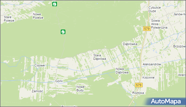 mapa Stara Dąbrowa gmina Leoncin, Stara Dąbrowa gmina Leoncin na mapie Targeo