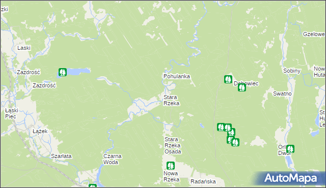 mapa Stara Rzeka gmina Osie, Stara Rzeka gmina Osie na mapie Targeo