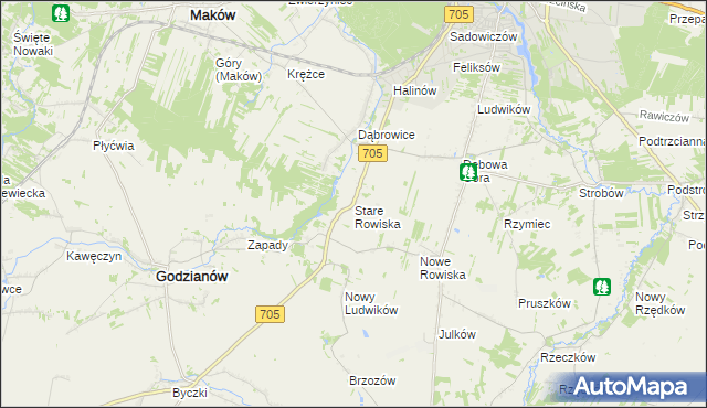 mapa Stare Rowiska, Stare Rowiska na mapie Targeo
