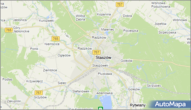 mapa Staszów, Staszów na mapie Targeo