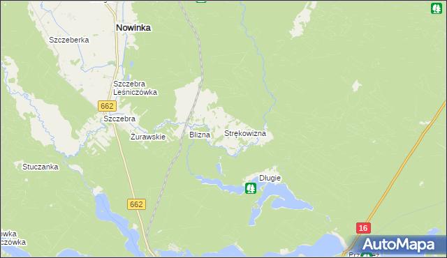 mapa Strękowizna, Strękowizna na mapie Targeo