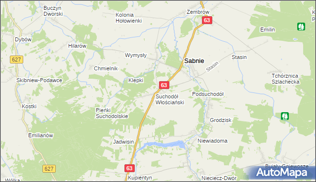 mapa Suchodół Szlachecki, Suchodół Szlachecki na mapie Targeo