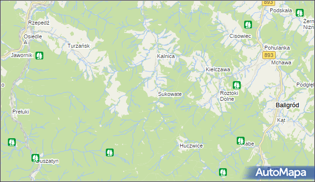 mapa Sukowate, Sukowate na mapie Targeo