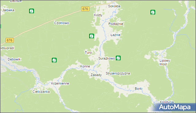 mapa Surażkowo, Surażkowo na mapie Targeo