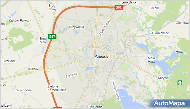 mapa Suwałk, Suwałki na mapie Targeo