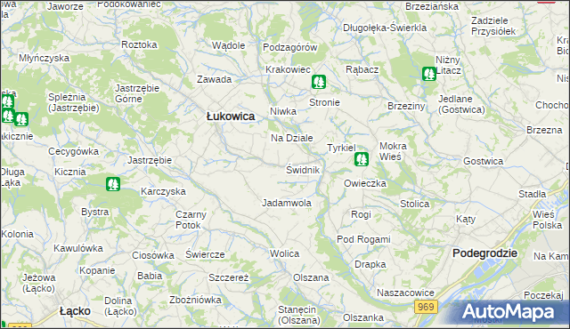 mapa Świdnik gmina Łukowica, Świdnik gmina Łukowica na mapie Targeo