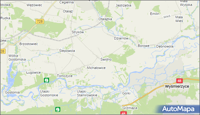 mapa Świdno gmina Mogielnica, Świdno gmina Mogielnica na mapie Targeo