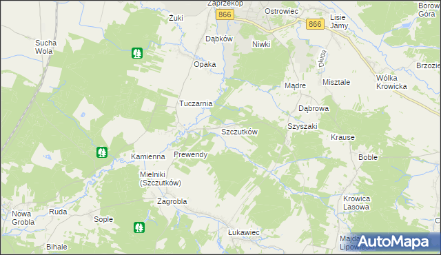 mapa Szczutków, Szczutków na mapie Targeo