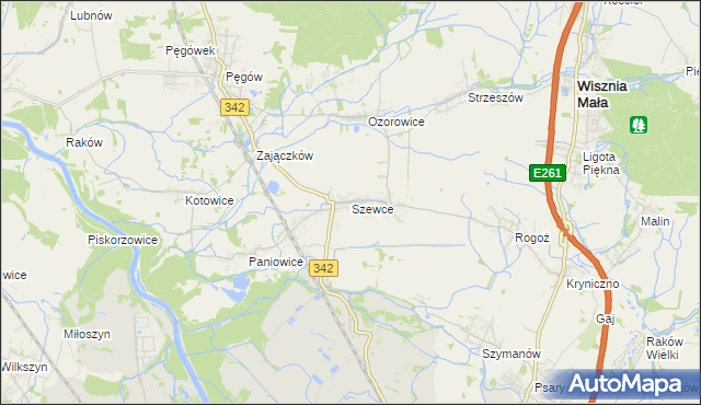 mapa Szewce gmina Wisznia Mała, Szewce gmina Wisznia Mała na mapie Targeo