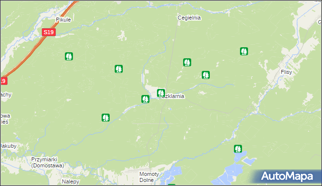 mapa Szklarnia gmina Janów Lubelski, Szklarnia gmina Janów Lubelski na mapie Targeo