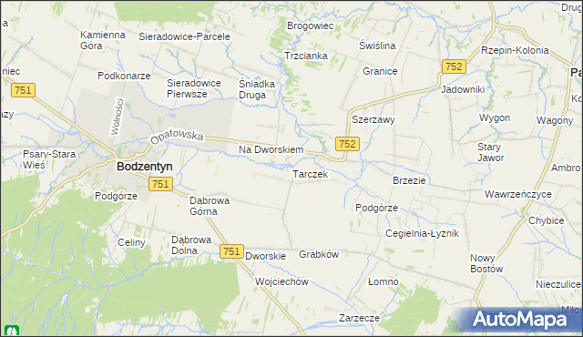 mapa Tarczek, Tarczek na mapie Targeo