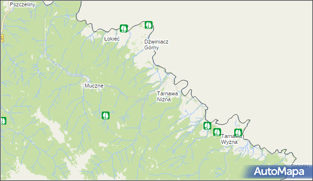 mapa Tarnawa Niżna, Tarnawa Niżna na mapie Targeo