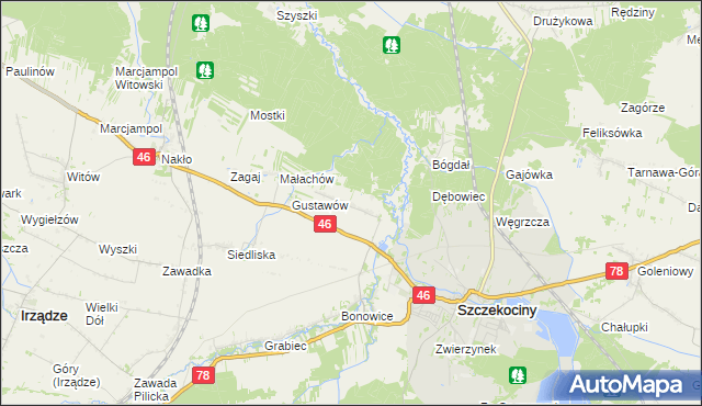 mapa Tęgobórz, Tęgobórz na mapie Targeo