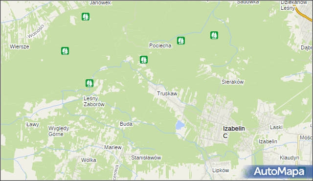 mapa Truskaw, Truskaw na mapie Targeo