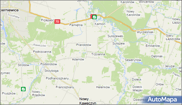 mapa Trzcianna, Trzcianna na mapie Targeo