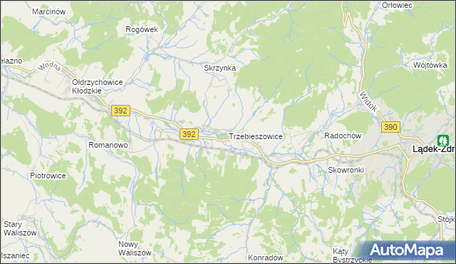 mapa Trzebieszowice, Trzebieszowice na mapie Targeo