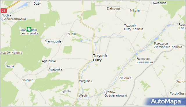 mapa Trzydnik Duży, Trzydnik Duży na mapie Targeo