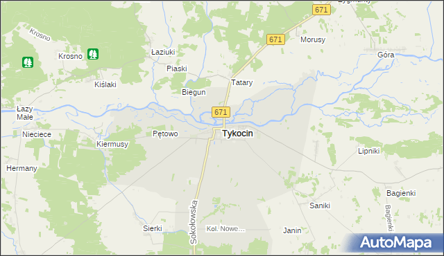 mapa Tykocin, Tykocin na mapie Targeo