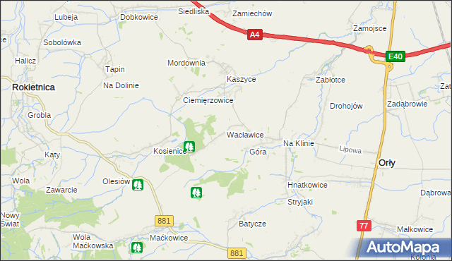 mapa Wacławice, Wacławice na mapie Targeo