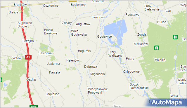 mapa Waliszew Dworski, Waliszew Dworski na mapie Targeo