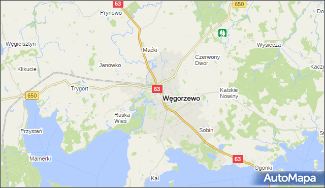 mapa Węgorzewo, Węgorzewo na mapie Targeo
