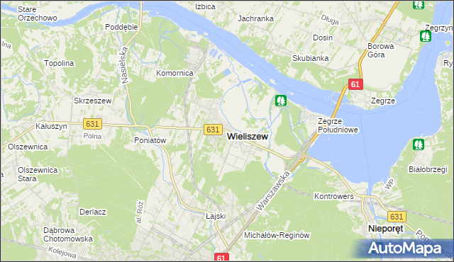 mapa Wieliszew, Wieliszew na mapie Targeo