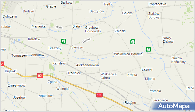 mapa Wiskienica Dolna, Wiskienica Dolna na mapie Targeo