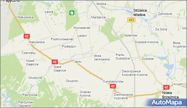 mapa Wola Jankowska, Wola Jankowska na mapie Targeo