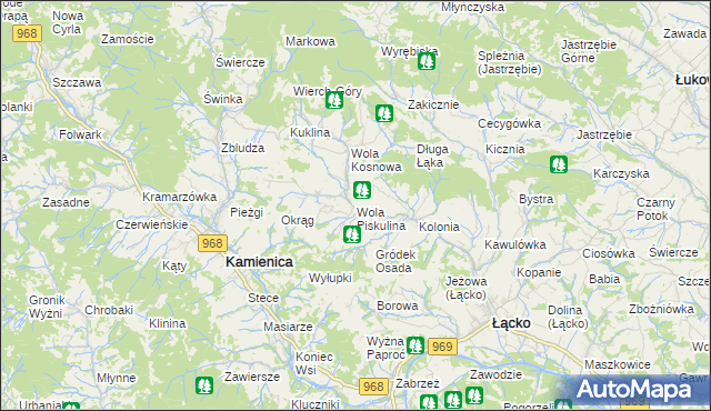 mapa Wola Piskulina, Wola Piskulina na mapie Targeo