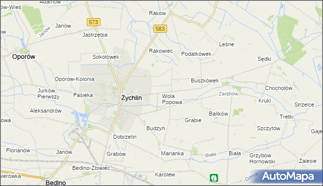 mapa Wola Popowa, Wola Popowa na mapie Targeo