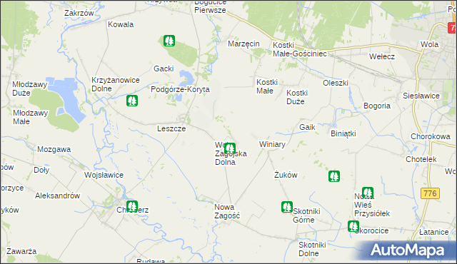 mapa Wola Zagojska Górna, Wola Zagojska Górna na mapie Targeo