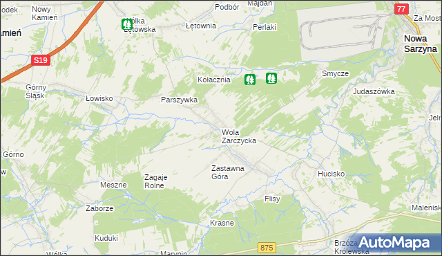 mapa Wola Zarczycka, Wola Zarczycka na mapie Targeo