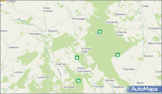 mapa Wysoka Wieś, Wysoka Wieś na mapie Targeo