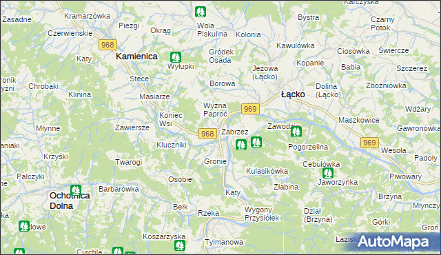 mapa Zabrzeż, Zabrzeż na mapie Targeo