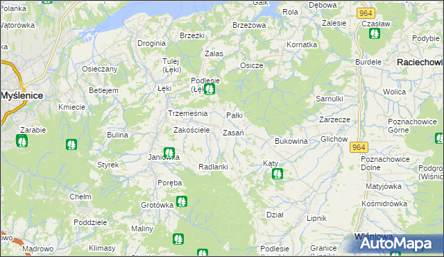 mapa Zasań, Zasań na mapie Targeo