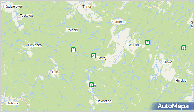 mapa Zawój, Zawój na mapie Targeo