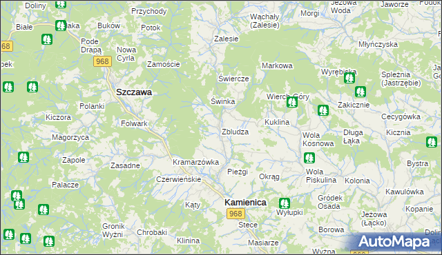 mapa Zbludza, Zbludza na mapie Targeo