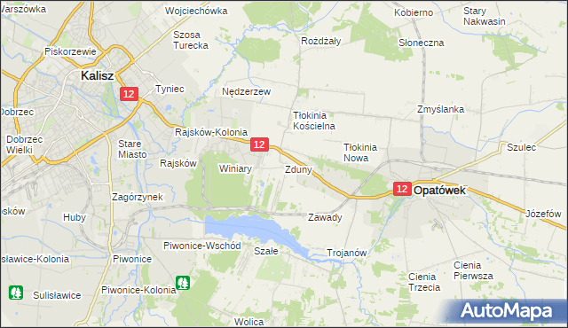 mapa Zduny gmina Opatówek, Zduny gmina Opatówek na mapie Targeo