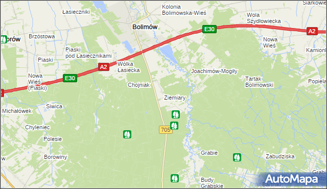 mapa Ziemiary, Ziemiary na mapie Targeo