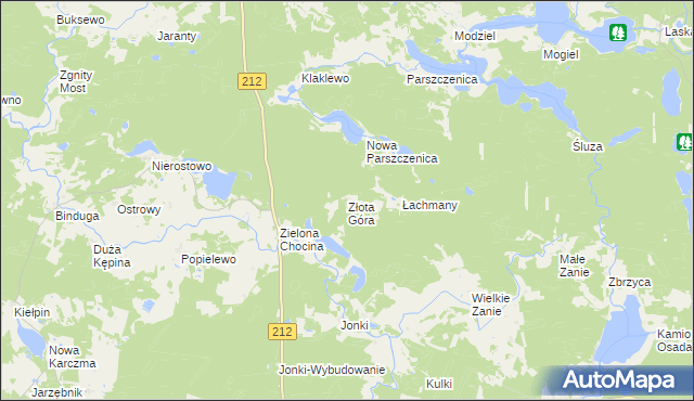mapa Złota Góra gmina Konarzyny, Złota Góra gmina Konarzyny na mapie Targeo
