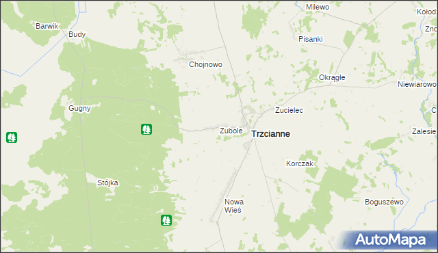mapa Zubole, Zubole na mapie Targeo