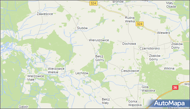 mapa Bełcz Górny, Bełcz Górny na mapie Targeo