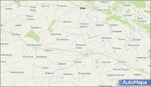 mapa Brzozów Nowy, Brzozów Nowy na mapie Targeo