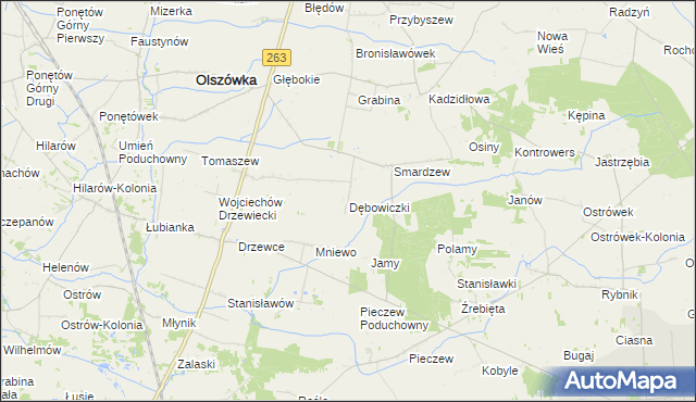 mapa Dębowiczki, Dębowiczki na mapie Targeo